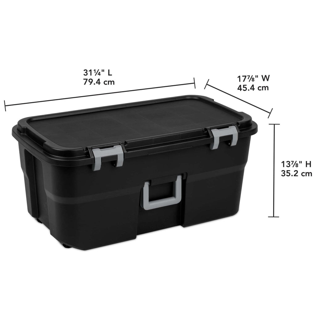 22 Gallon Black Wheeled Plastic Storage Trunk U611