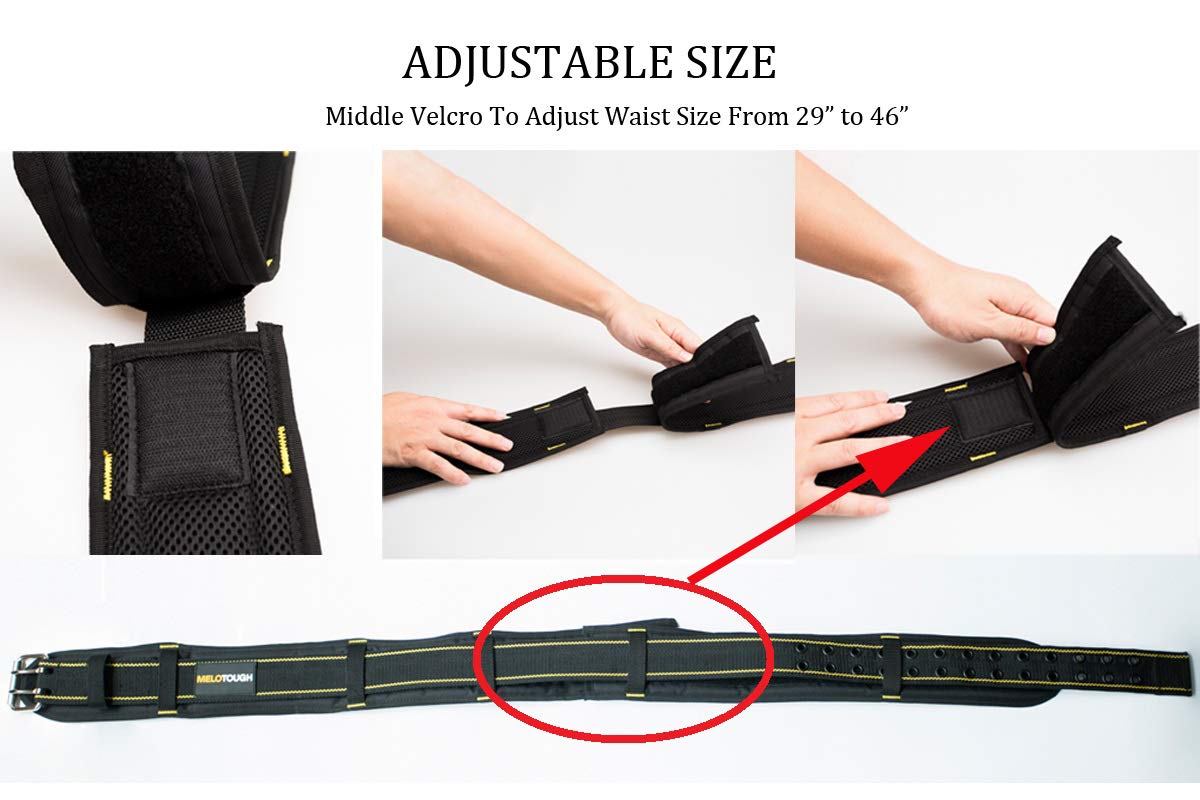 2-Inch Padded Tool Belt with 4 D-Rings Heavy Duty Double Metal Roller Buckle S572216