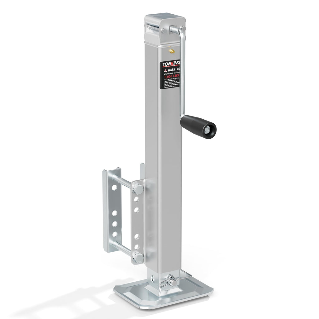Square Trailer Jack, 15" Lift, Heavy Duty Swivel S584