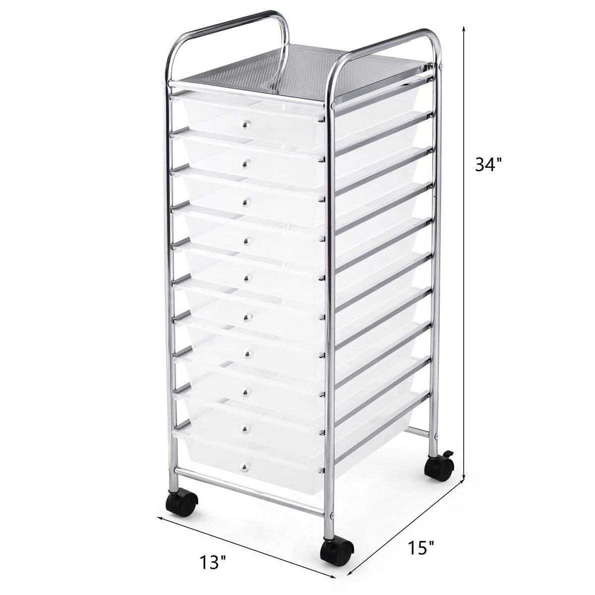 10 Drawer Multicolor Rolling Storage Cart M317348