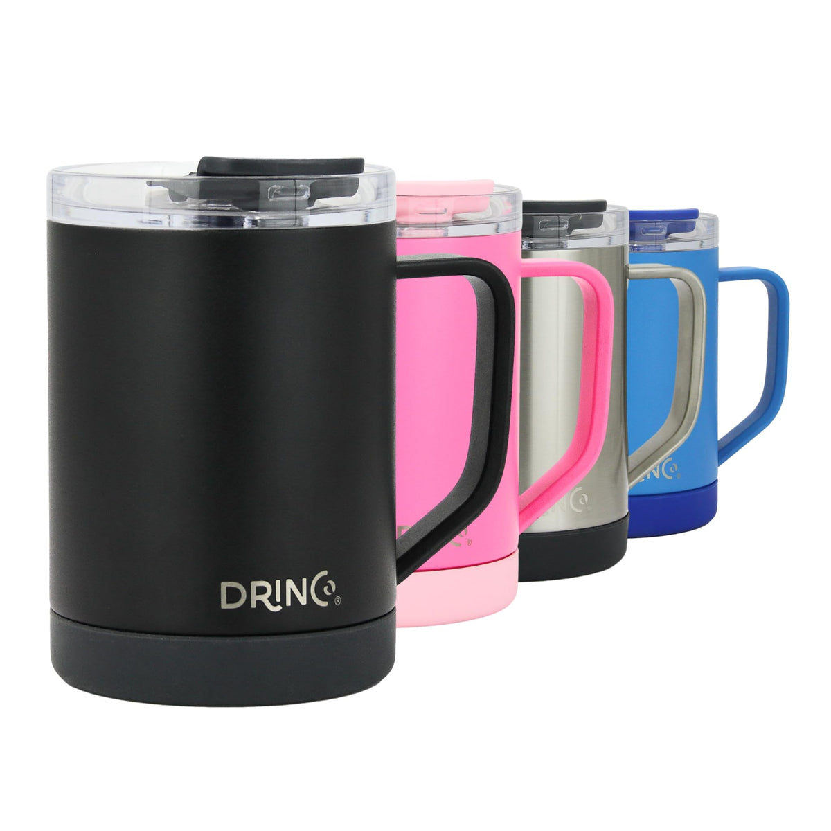 16 oz Black Vacuum Insulated Stainless Steel Travel Mug with Lid A140473