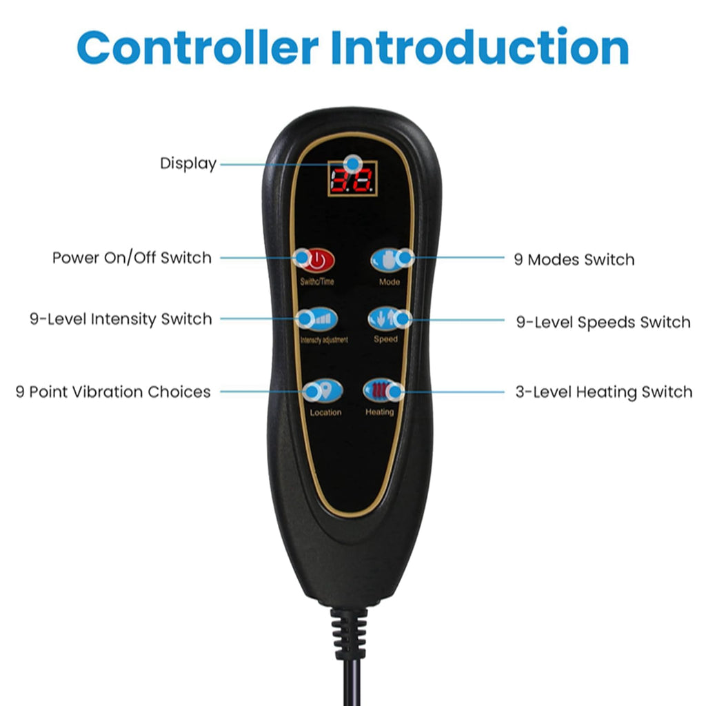 Full Body Electric Heating Vibration Massage Mat Cushion X60978