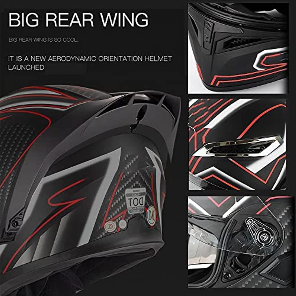 Black Carbon Fiber Modular Motorcycle Helmet N499758
