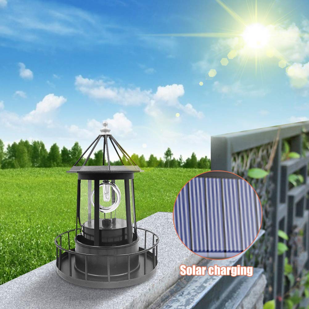 Solar Rotating Lighthouse Light LED Outdoor Garden Decoration Lantern N586239