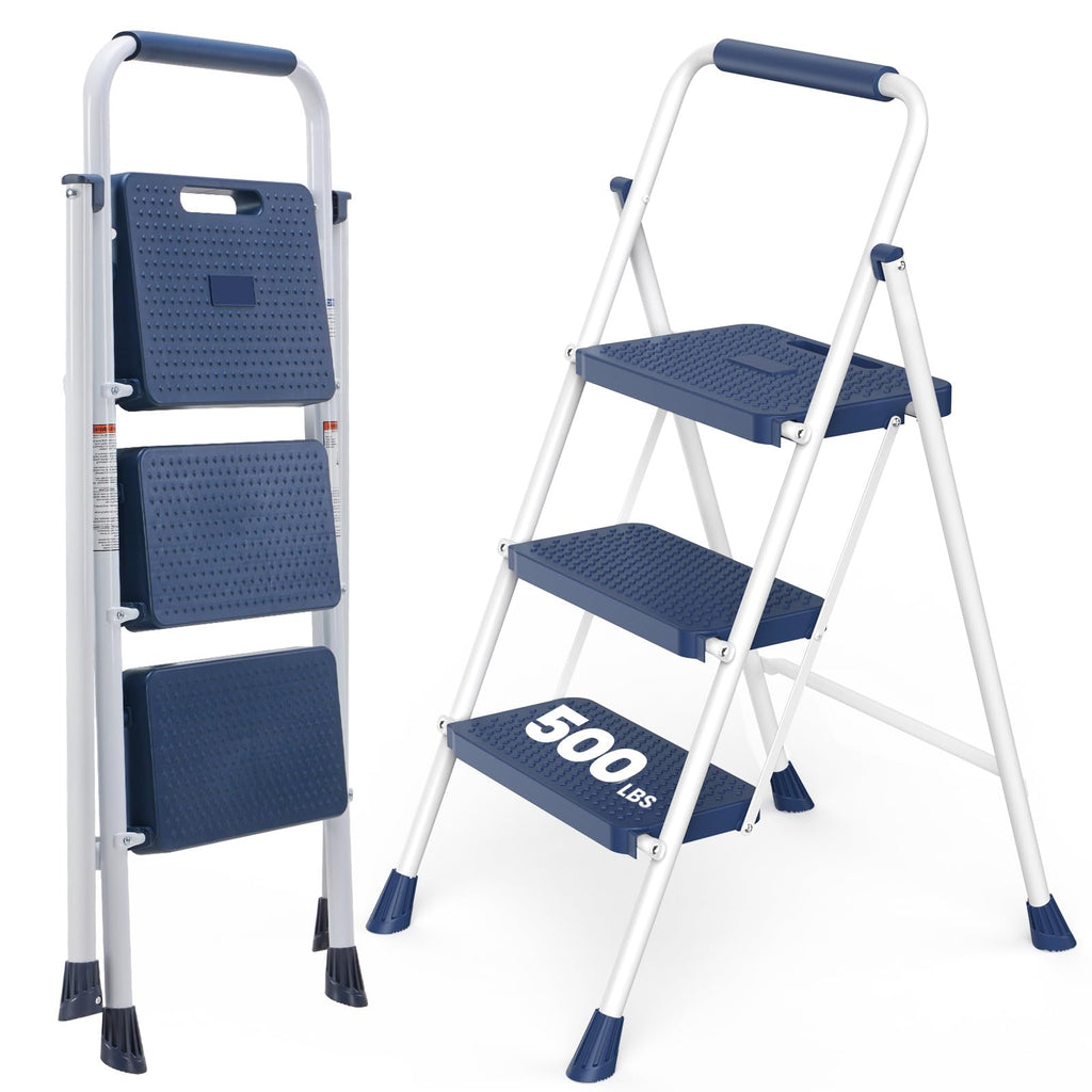 3 Step Anti-Slip Handrail 500lbs Step Ladder H770943