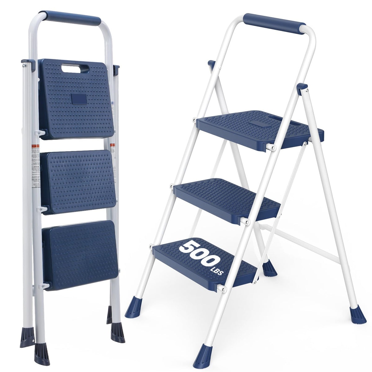 3 Step Anti-Slip Handrail 500lbs Step Ladder H770943
