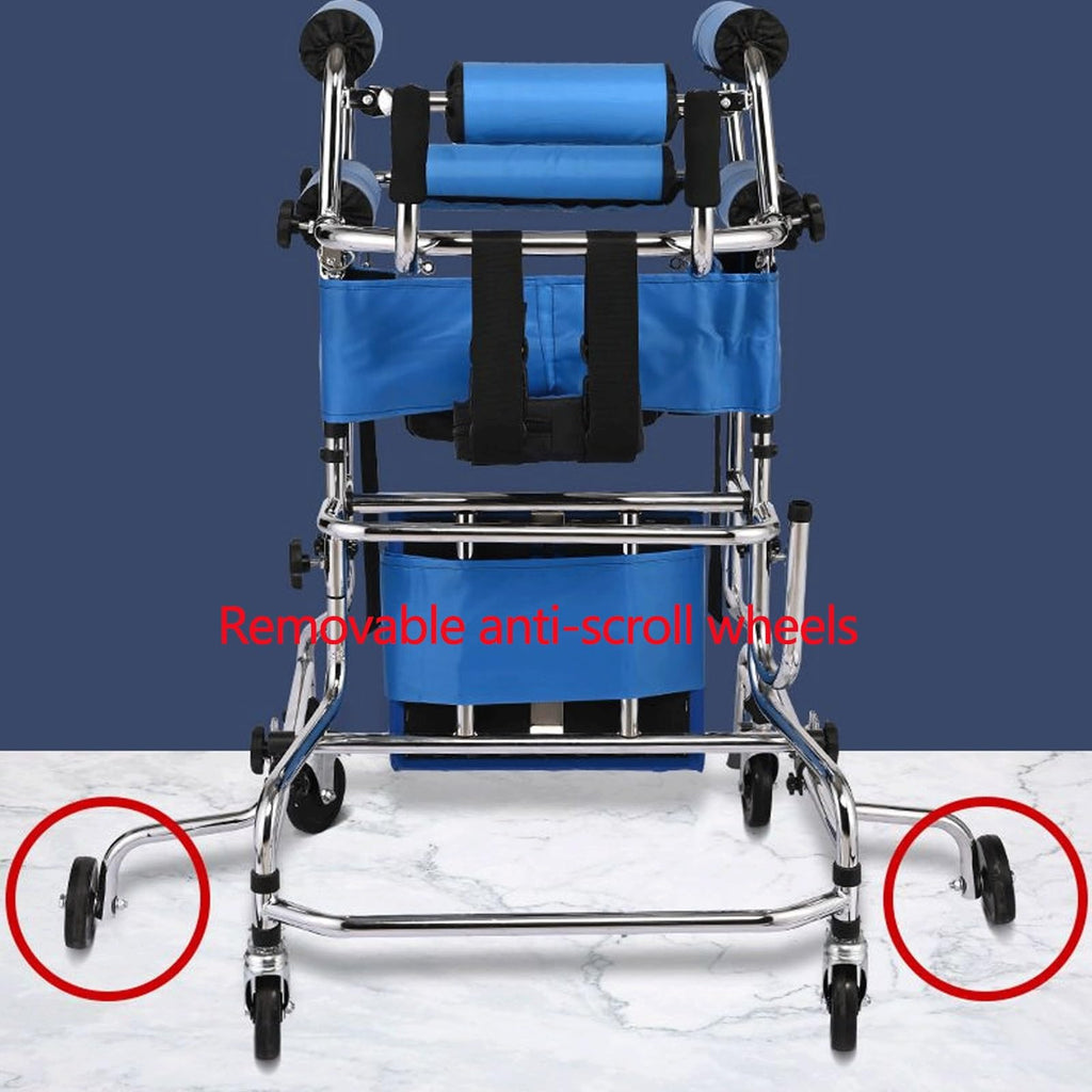 Folding Height-Adjustable Pediatric Walker with Stainless Steel Frame Q877218
