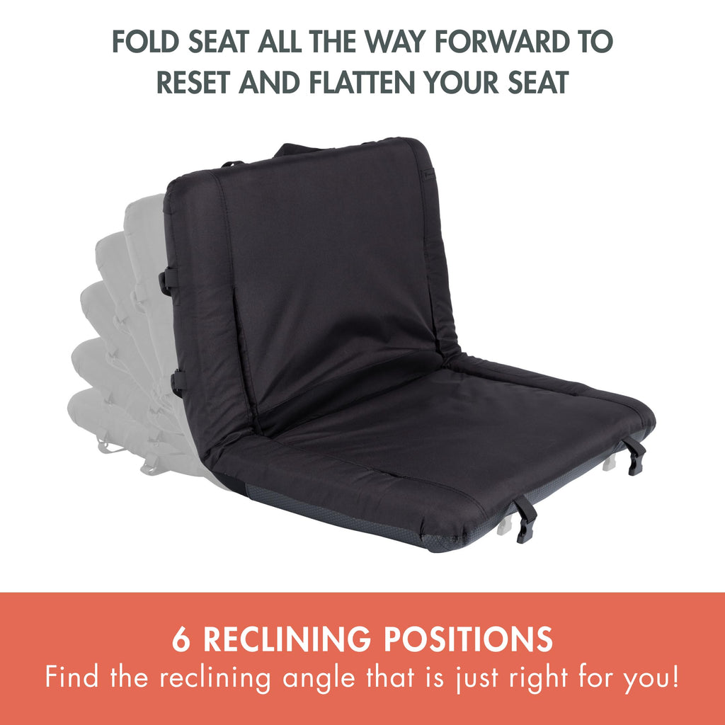 Portable Reclining Stadium Seat with Back Support, Black C865