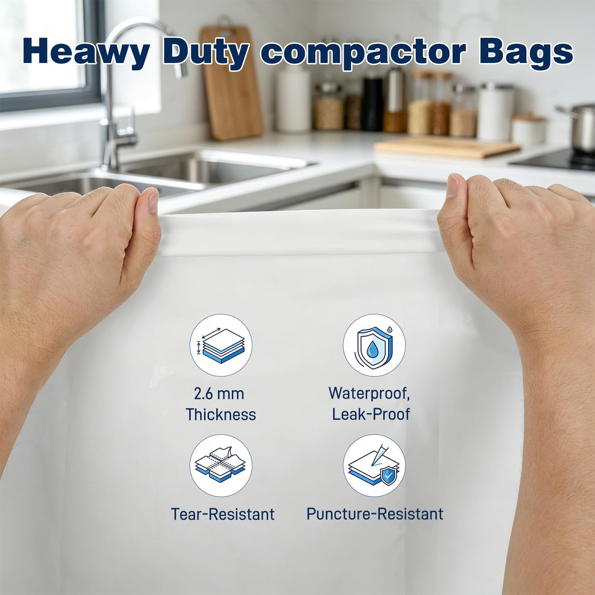 60-pack Trash Compactor Bags with Pre-punched Holes R580
