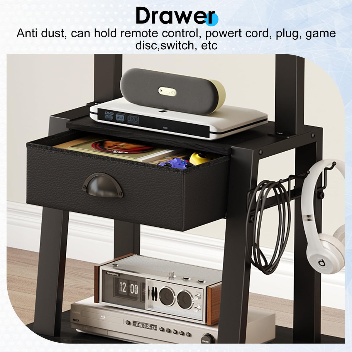 23-60 Inch Mobile TV Stand with Drawer G761