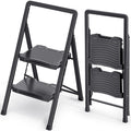 2 Folding Steel Step Ladder with Handrail C2500