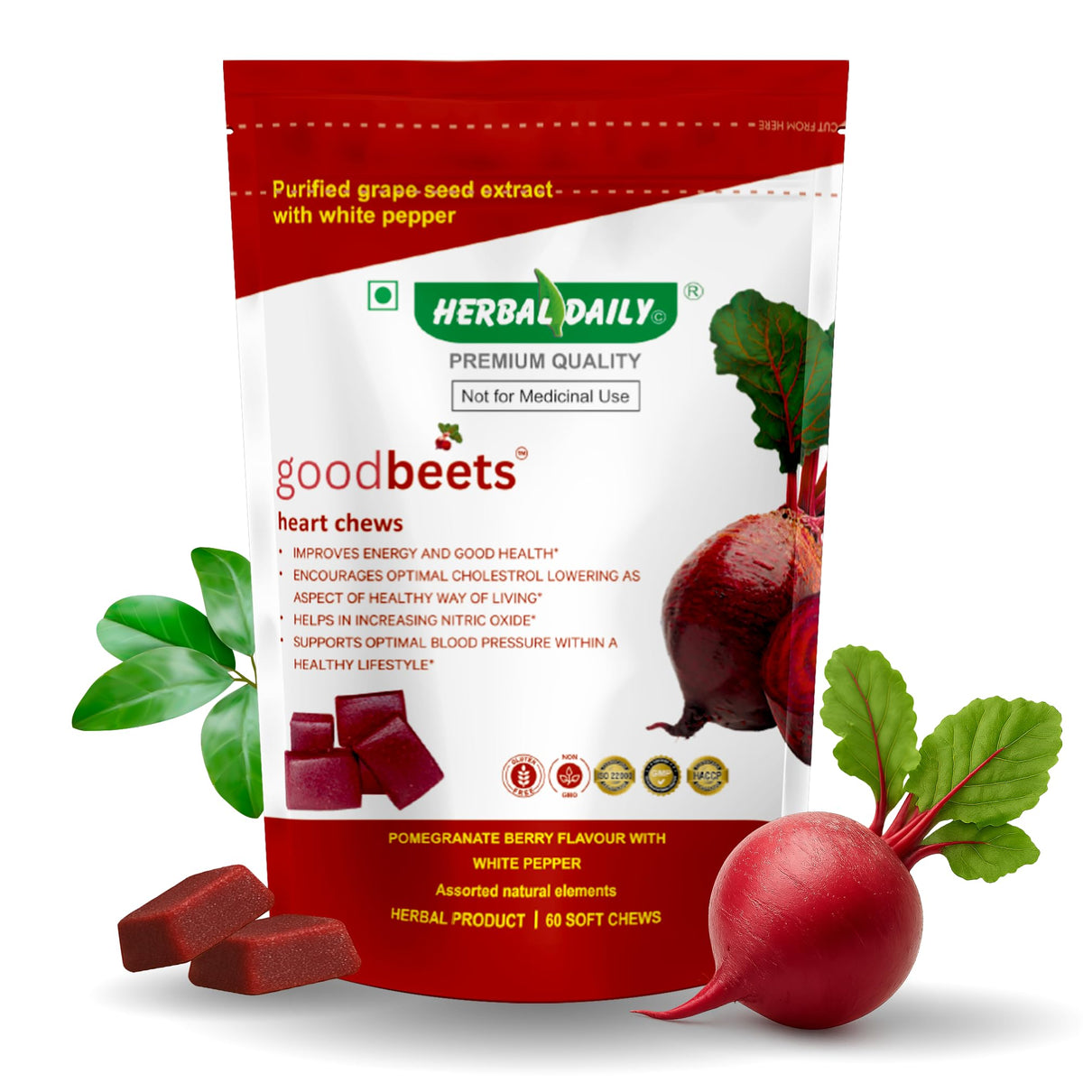 Non-GMO Grape Seed Extract & Beet Powder Soft Chews H207