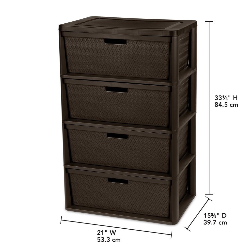 Brown 4-Drawer Storage Tower Q931427
