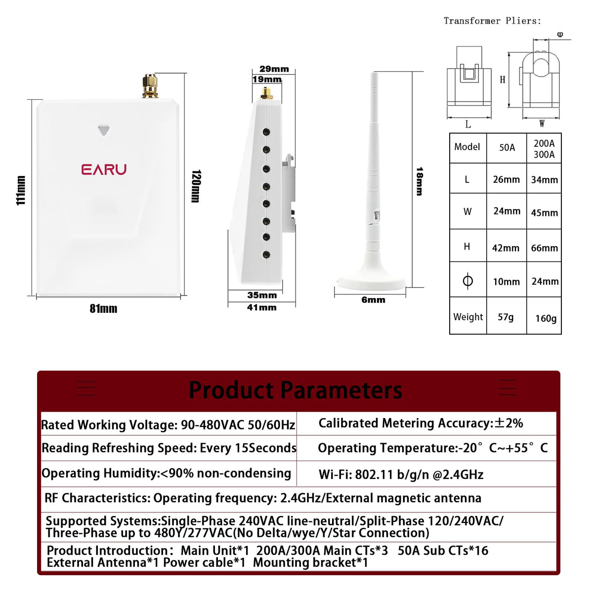 Smart Home Energy Monitor with Circuit Level Sensors WiFi X88720