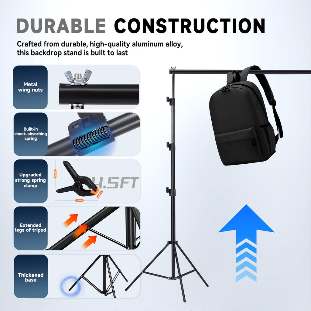 8x10ft Adjustable Backdrop Stand Kit with Carrying Case K229845