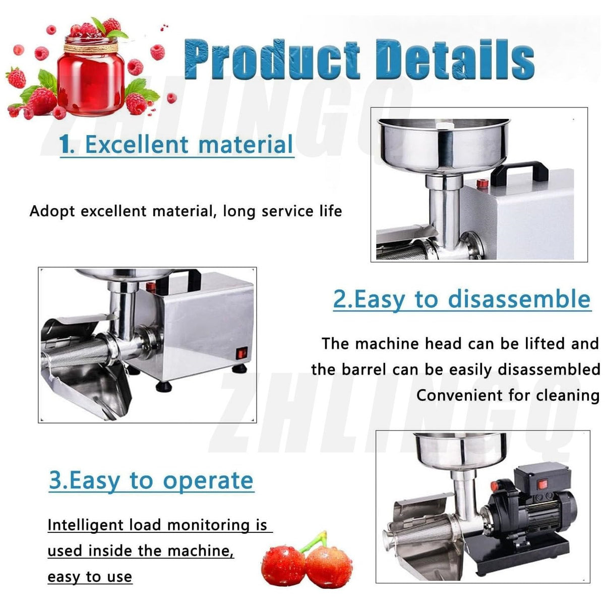Electric Tomato Strainer Machine 330 lbs/hr 450W Stainless Steel C360