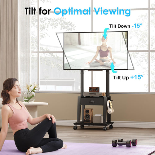 23-60 Inch Mobile TV Stand with Drawer G761