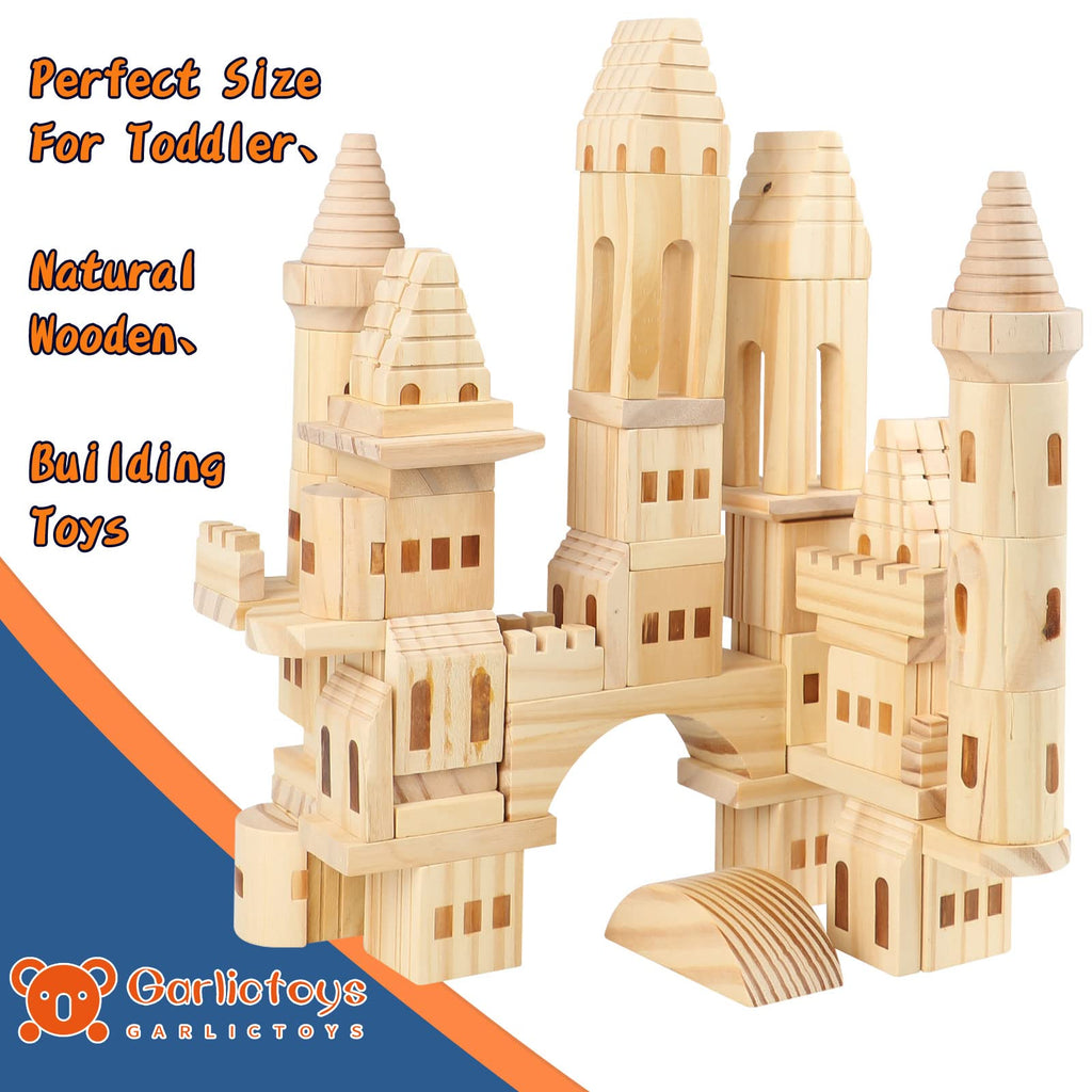 75 Pieces Wooden Castle Building Blocks O877