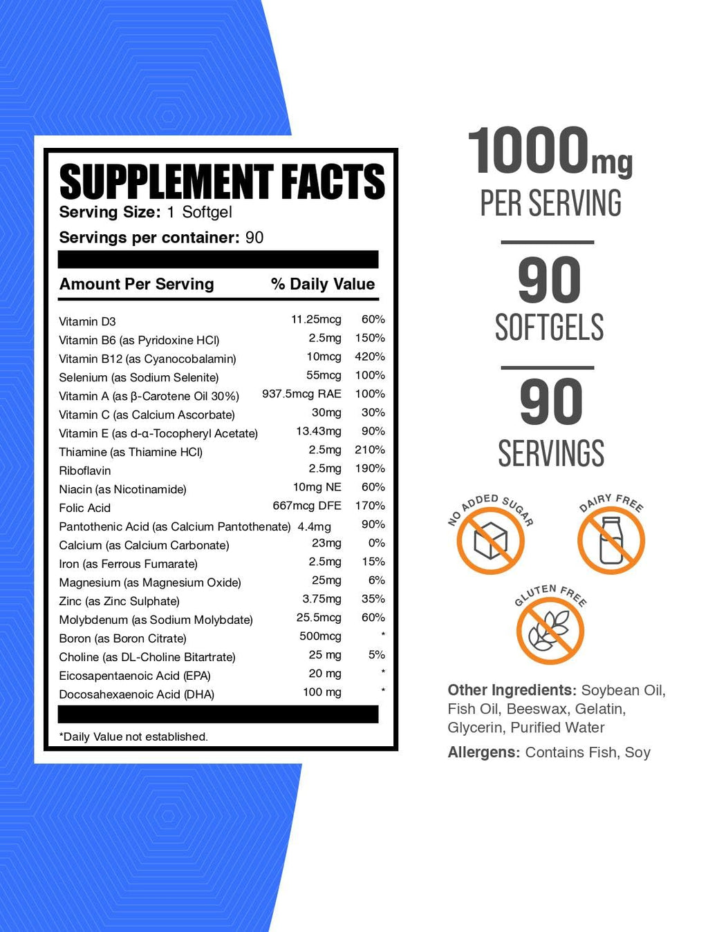 Multivitamin Softgels Gluten Free 90 Count Z255978