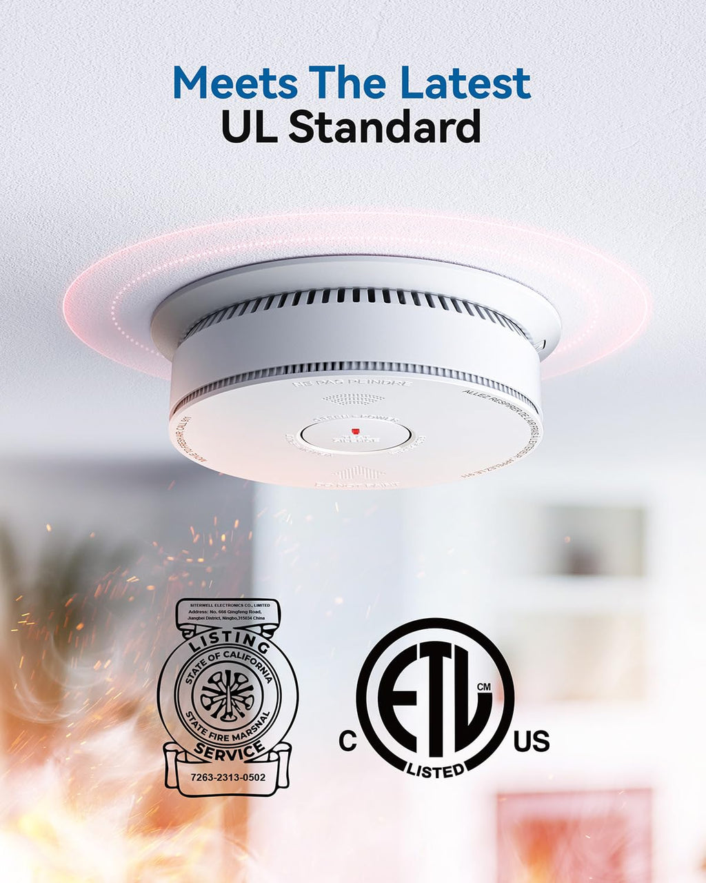 Smoke and Carbon Monoxide Detector Combo 10 Year Battery V813