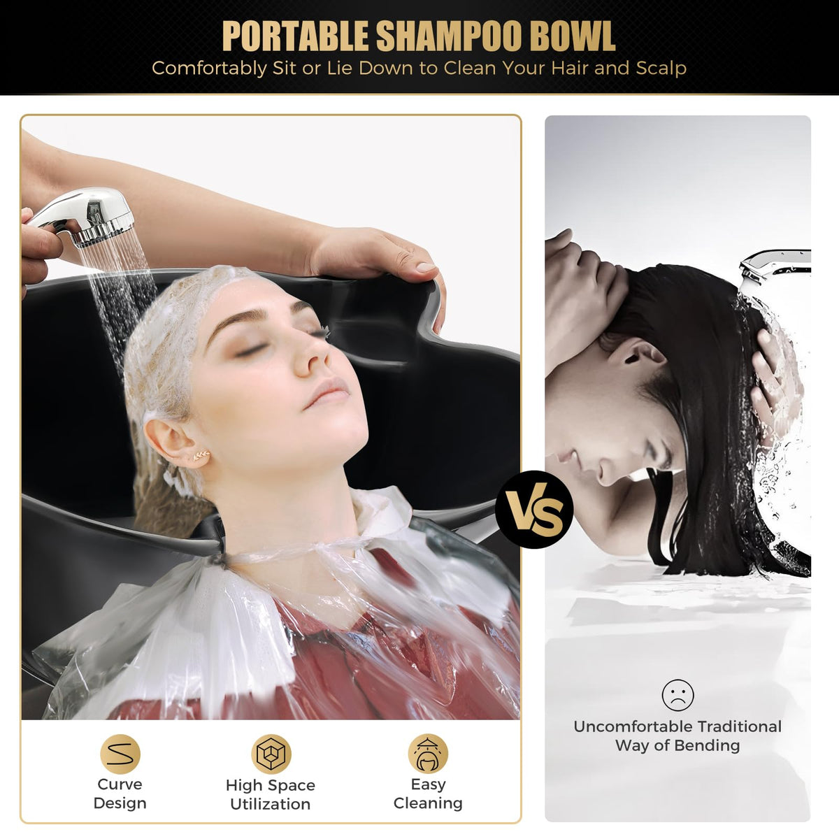 Portable Height Adjustable Shampoo Bowl with Electric Pump N2936