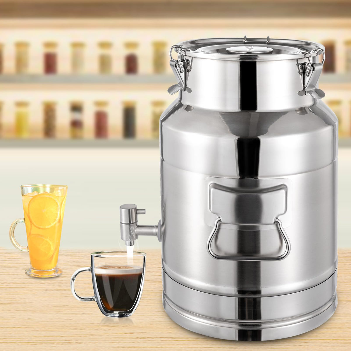 15L Stainless Steel Milk Can with Faucet M664845