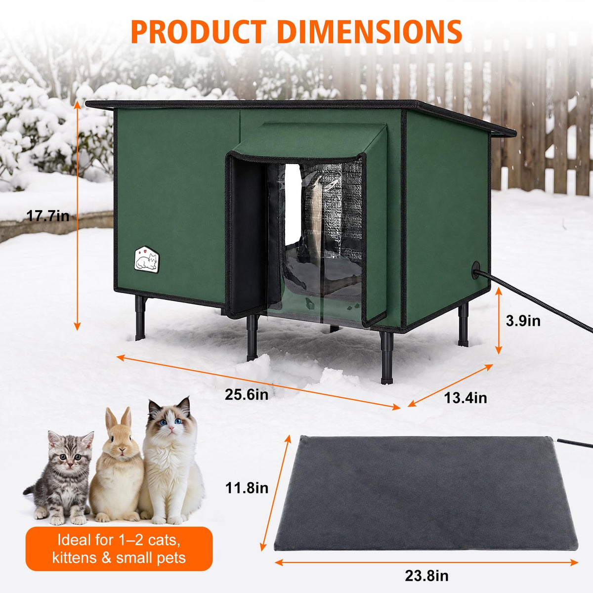 Heated Outdoor Cat House W7373