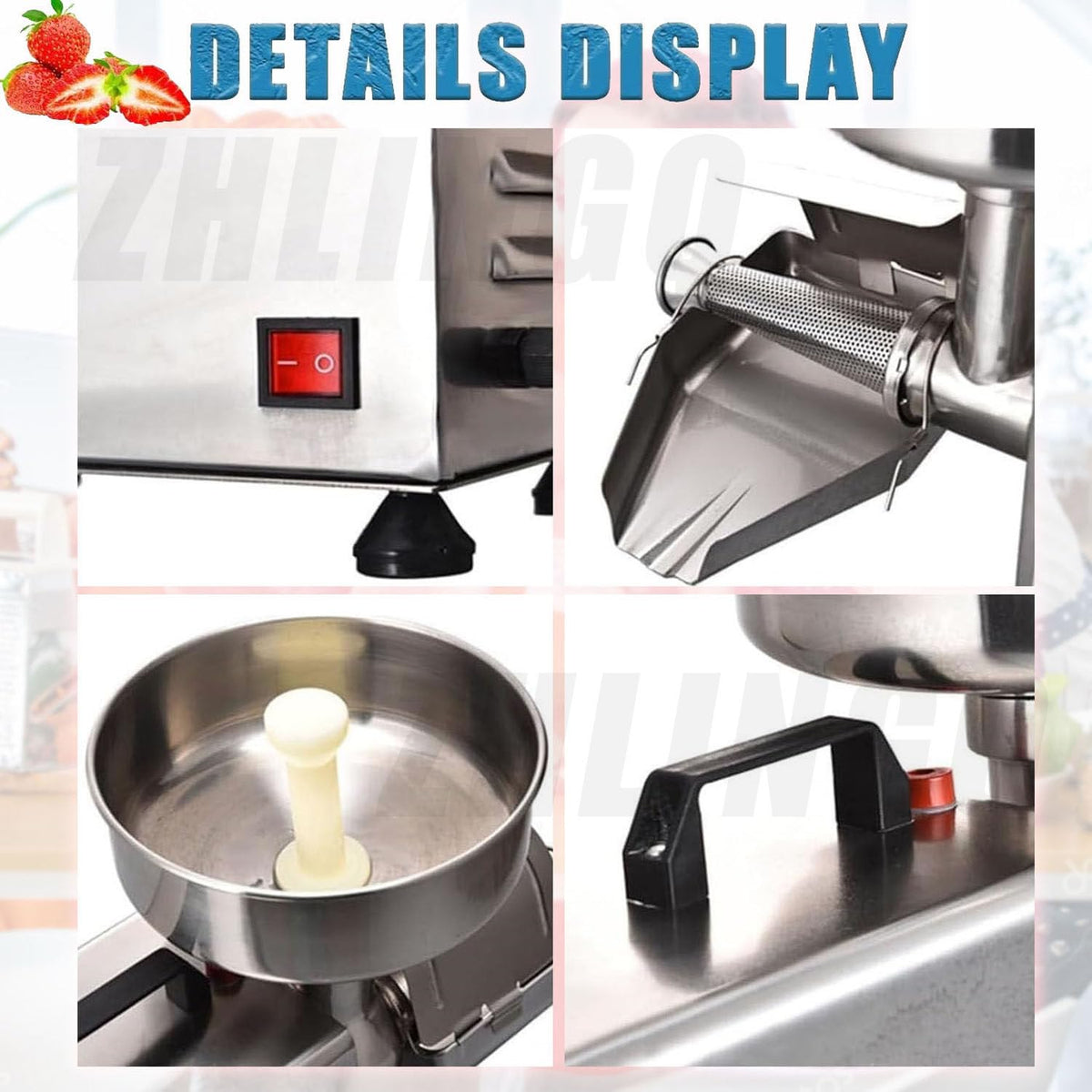 Electric Tomato Strainer Machine 330 lbs/hr 450W Stainless Steel C360