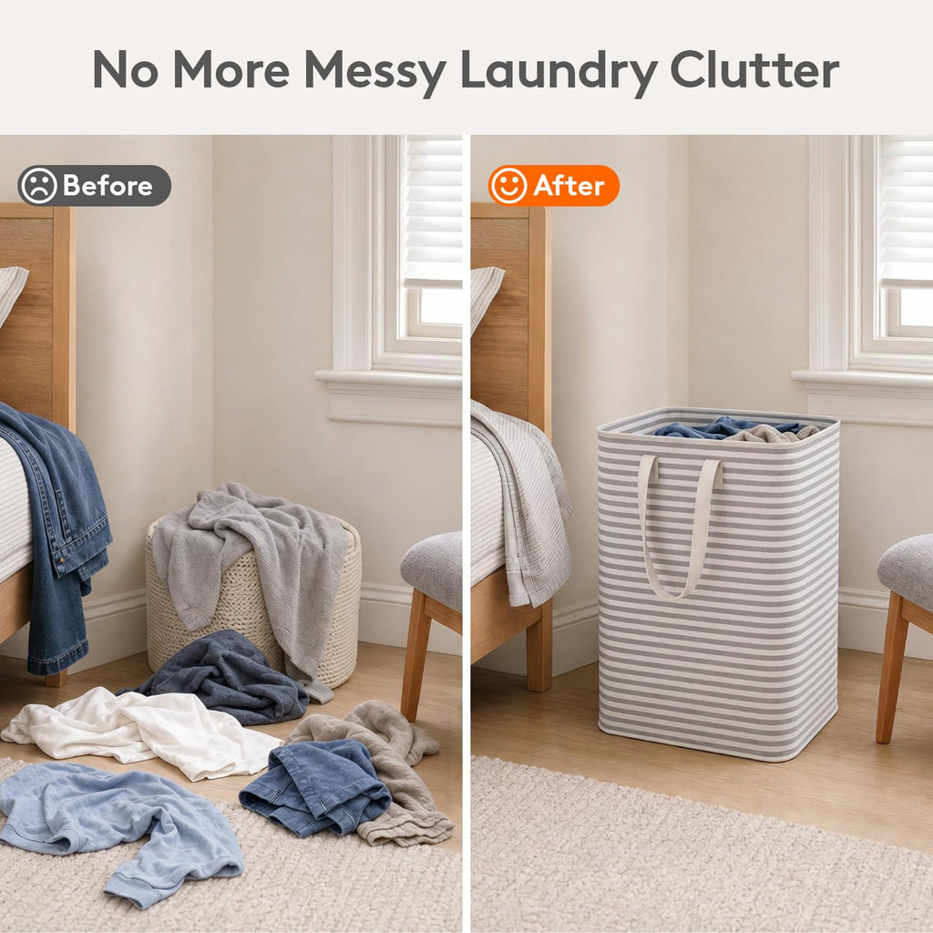 80L 2 Pack Grey Laundry Baskets N39278