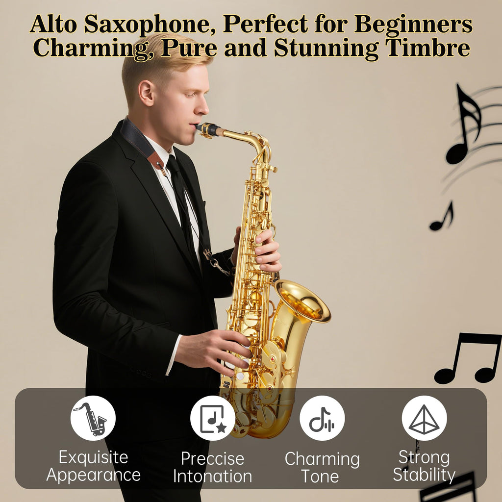 Alto Saxophone Copper Body Electroplated Gold Finish P1581