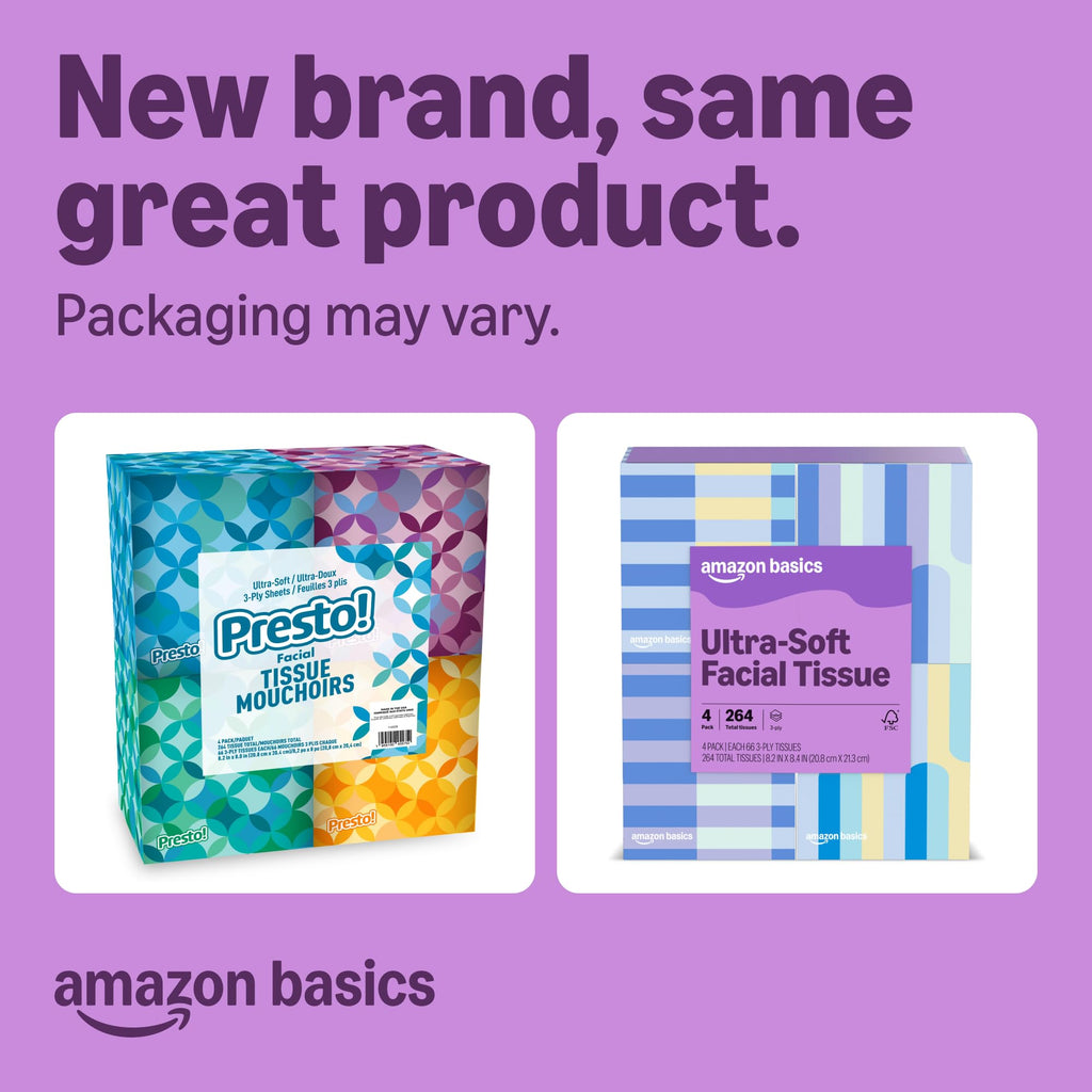 Ultra-Soft 3-Ply Facial Tissues, 264 Count K6080