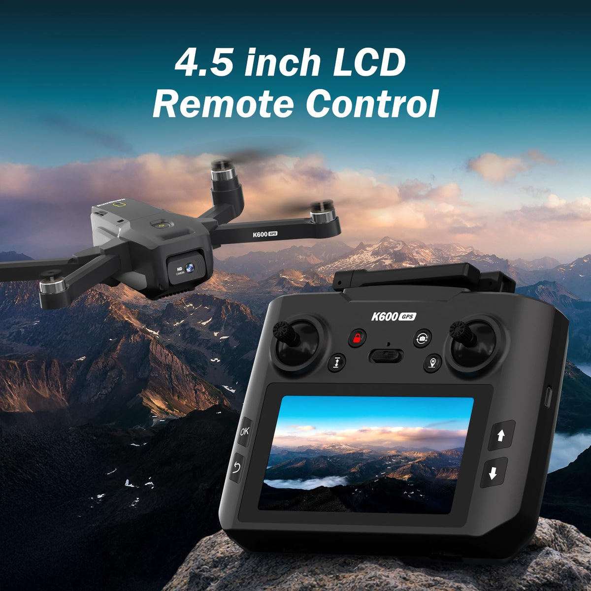 GPS Drone with EIS Camera, 4.5" HD LCD RC Screen, 32G SD Card, under 249g N876077