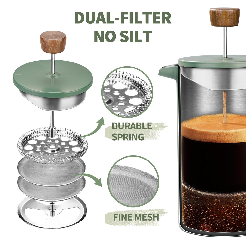 34oz Stainless Steel Double Wall Insulated French Press J5495