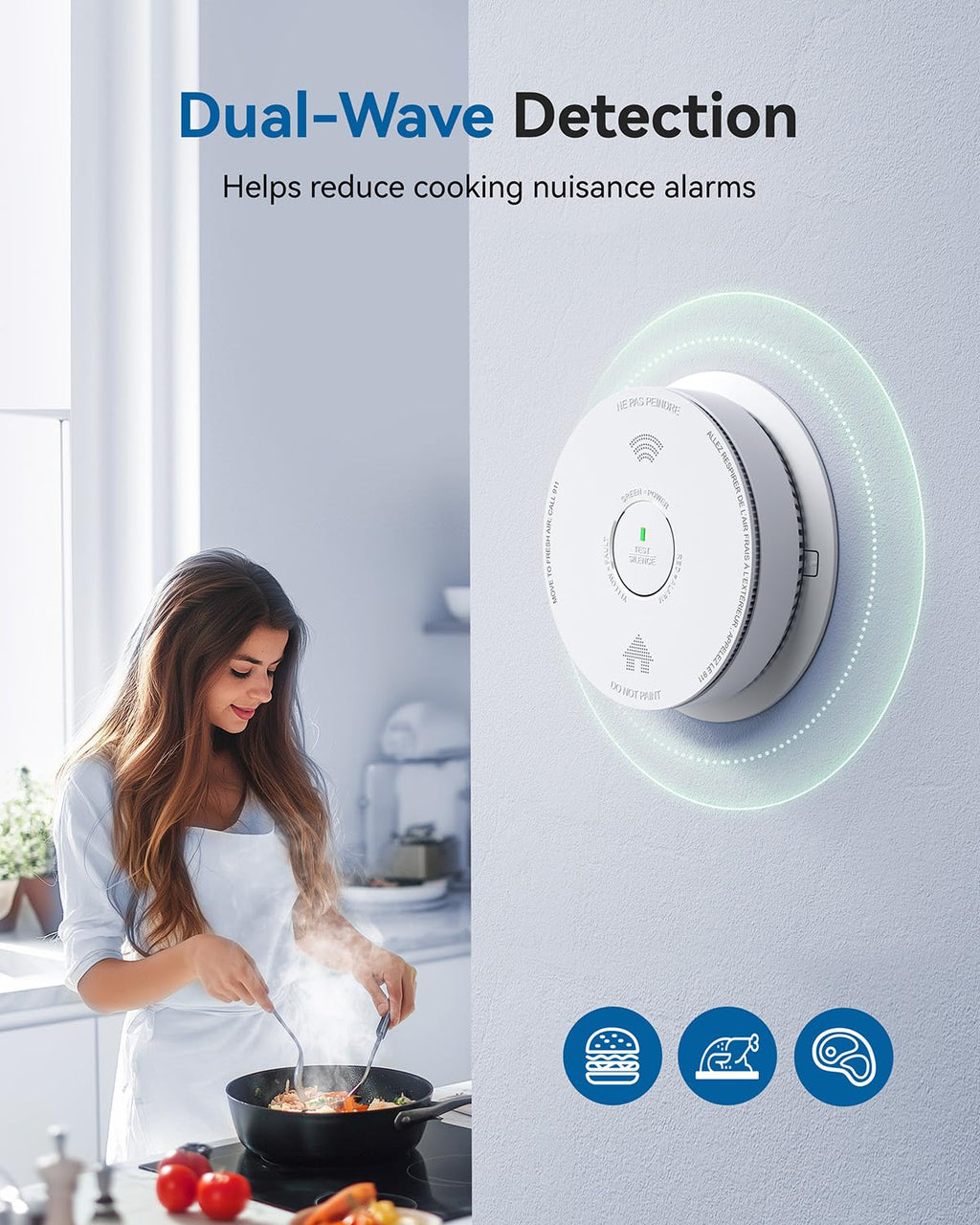 Smoke and Carbon Monoxide Detector Combo 10 Year Battery V813