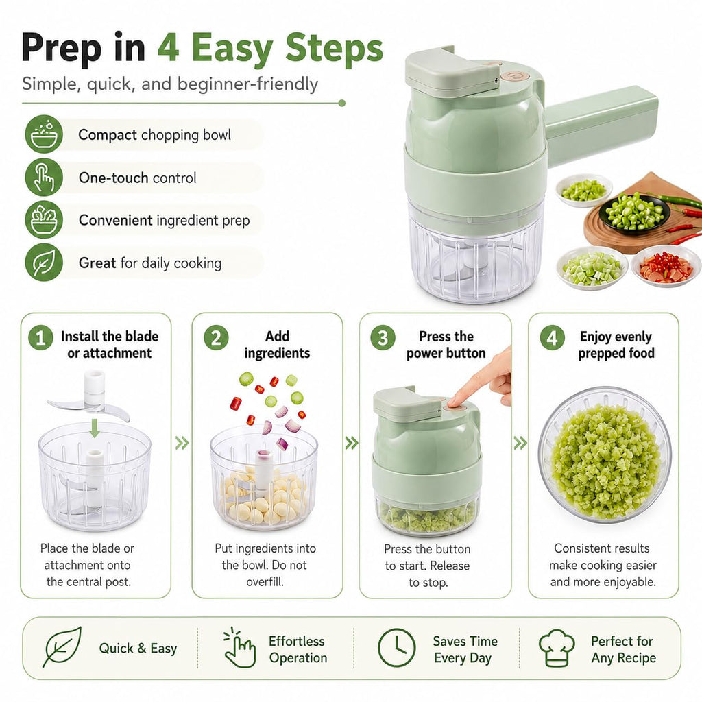 Handheld Electric Vegetable Cutter Set E996