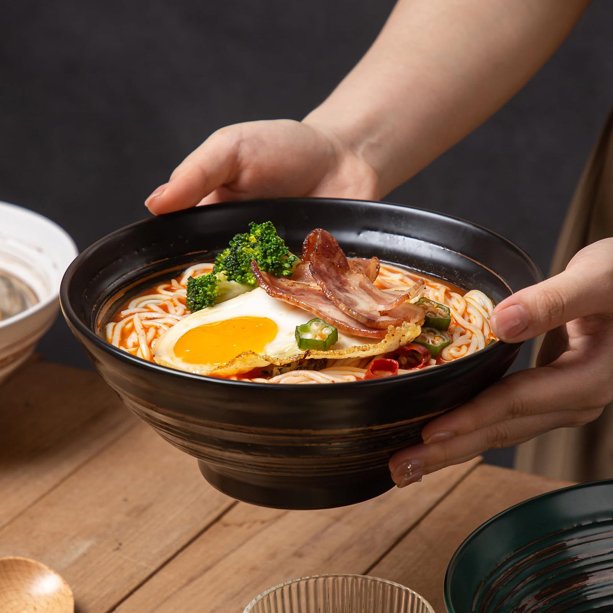 Multicolor Ceramic Ramen Bowl Set of 4 C751004