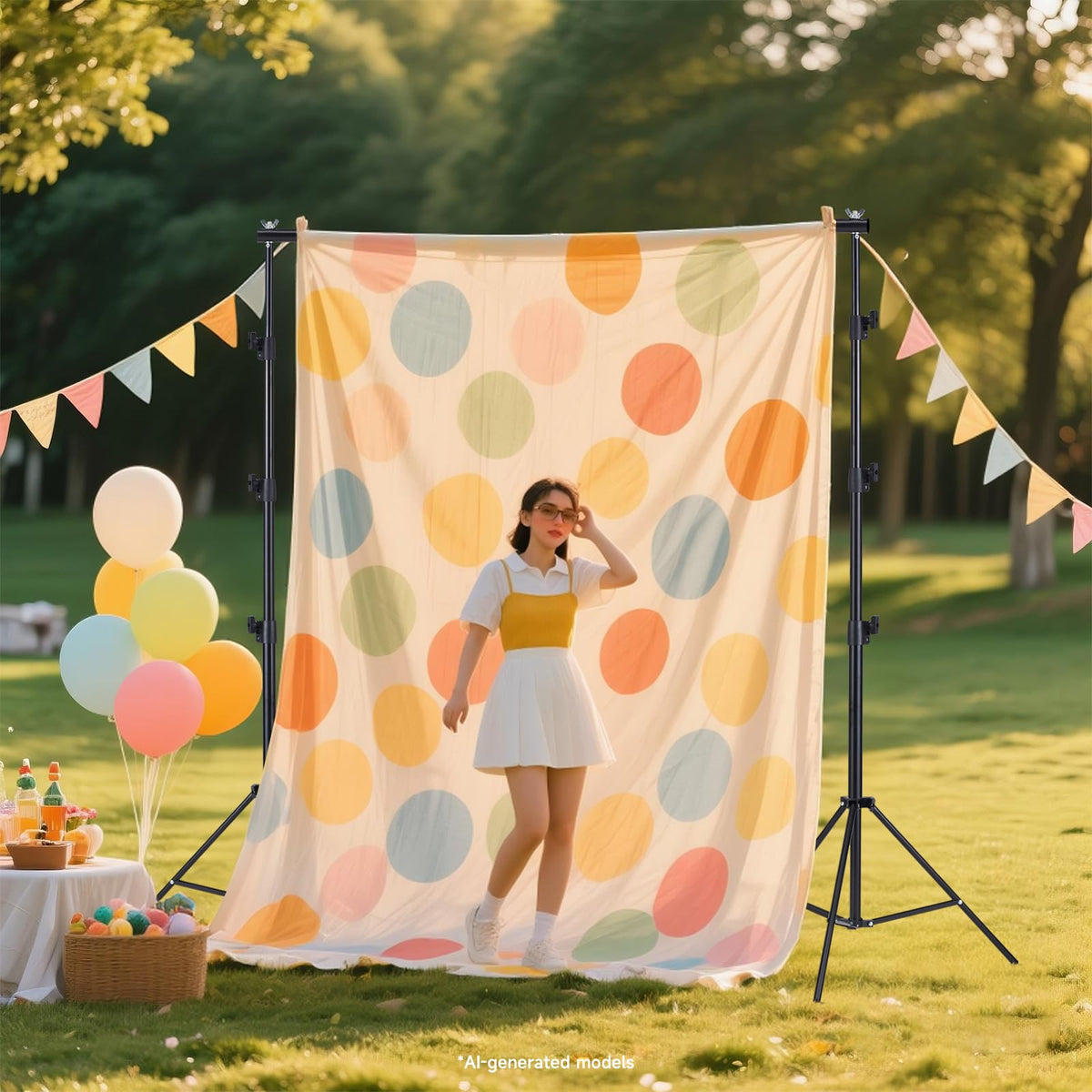 8x10ft Adjustable Backdrop Stand Kit with Carrying Case K229845