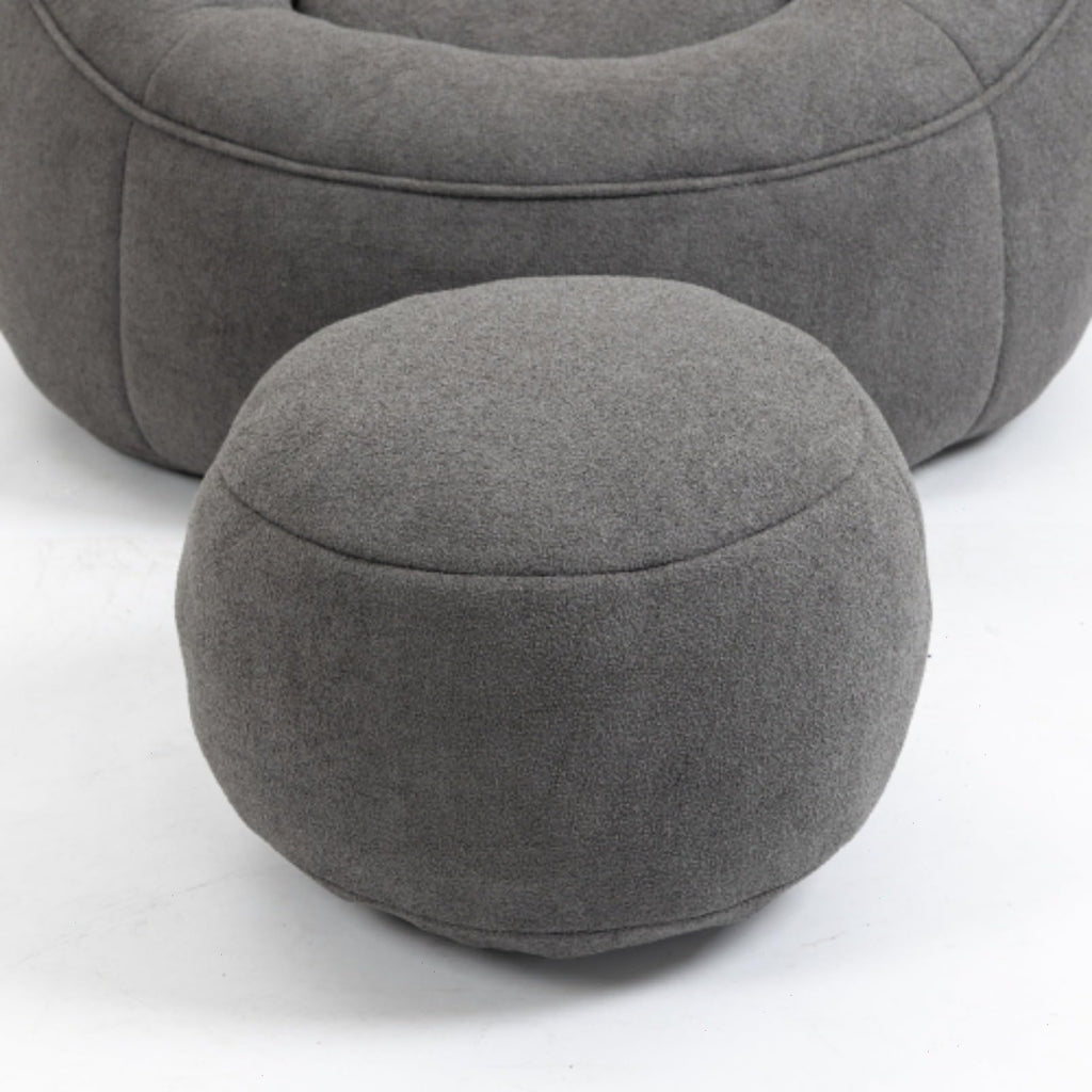 Microfiber Memory Foam Bean Bag Chair with Footstool H26750