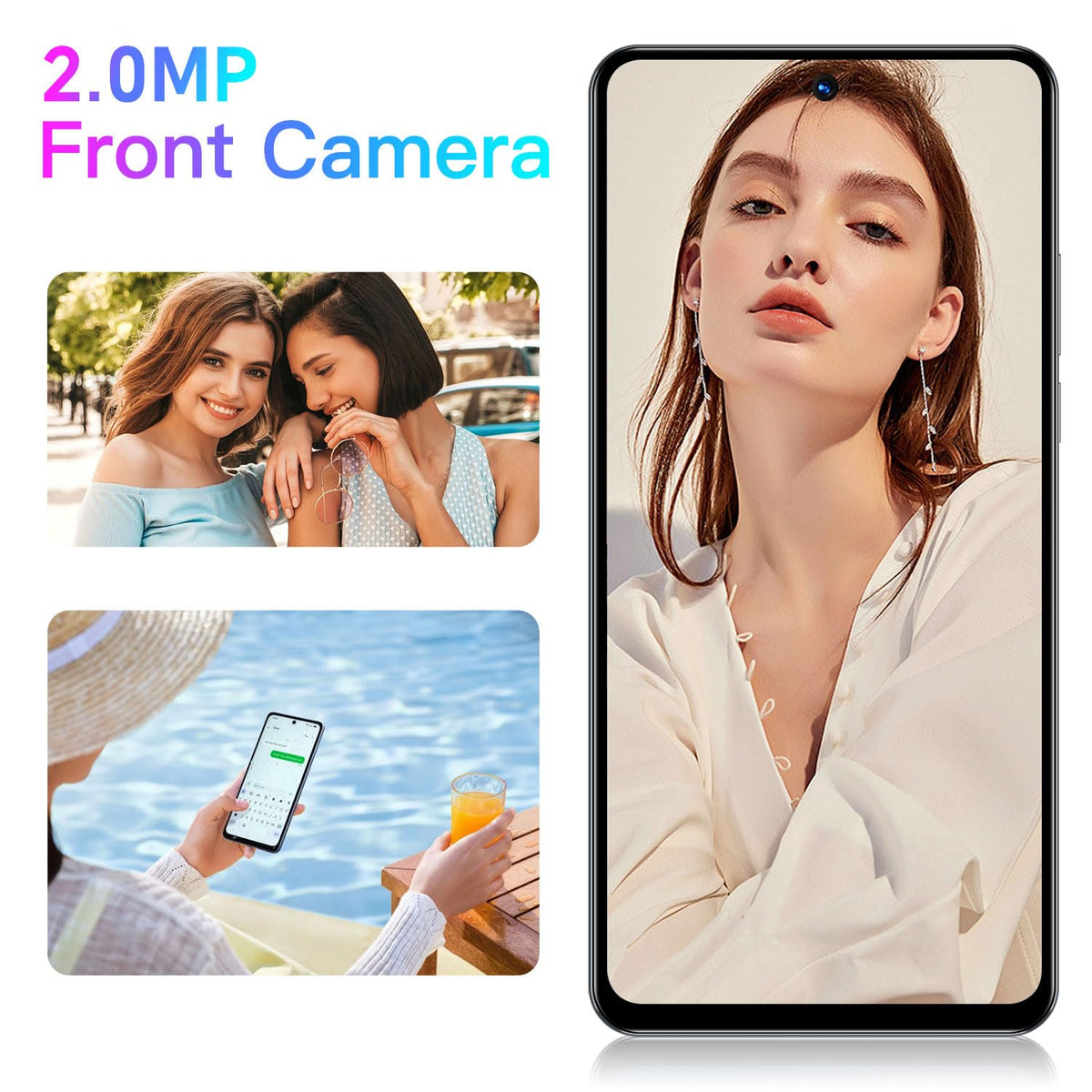 Unlocked Smartphone 6.56 inch HD Display 2GB RAM 32GB ROM Dual SIM Android Phone P39785