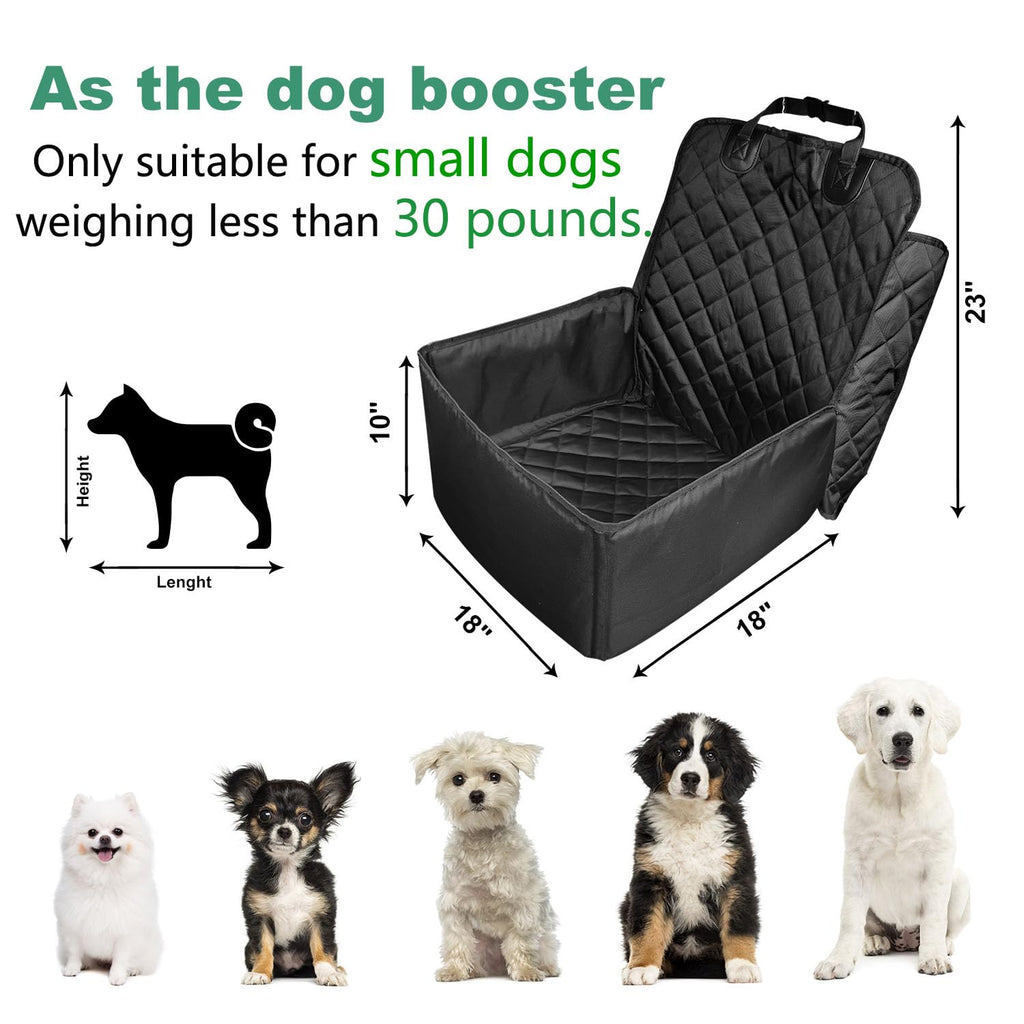 Black 2 in 1 Waterproof Dog Car Seat Cover with Safety Belt L6398