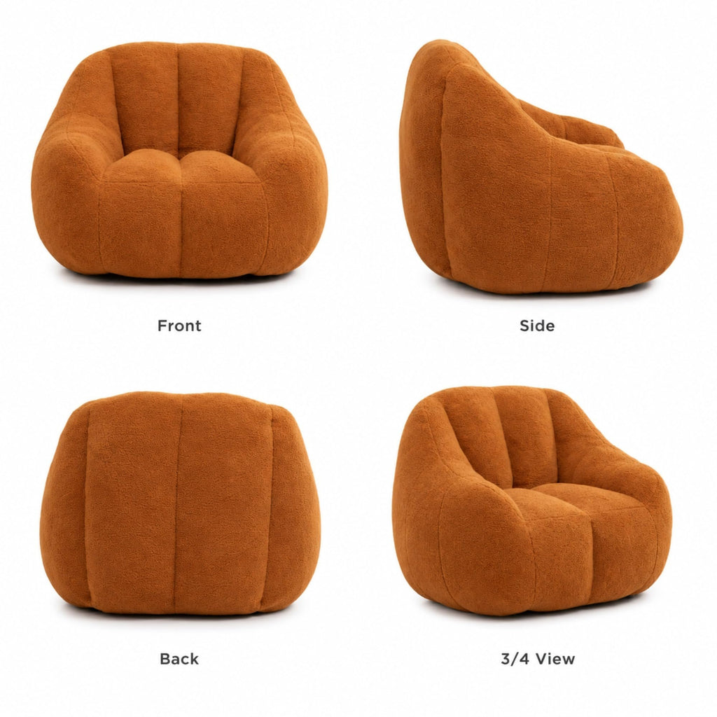 Yellow Memory Foam Bean Bag Chair E7729