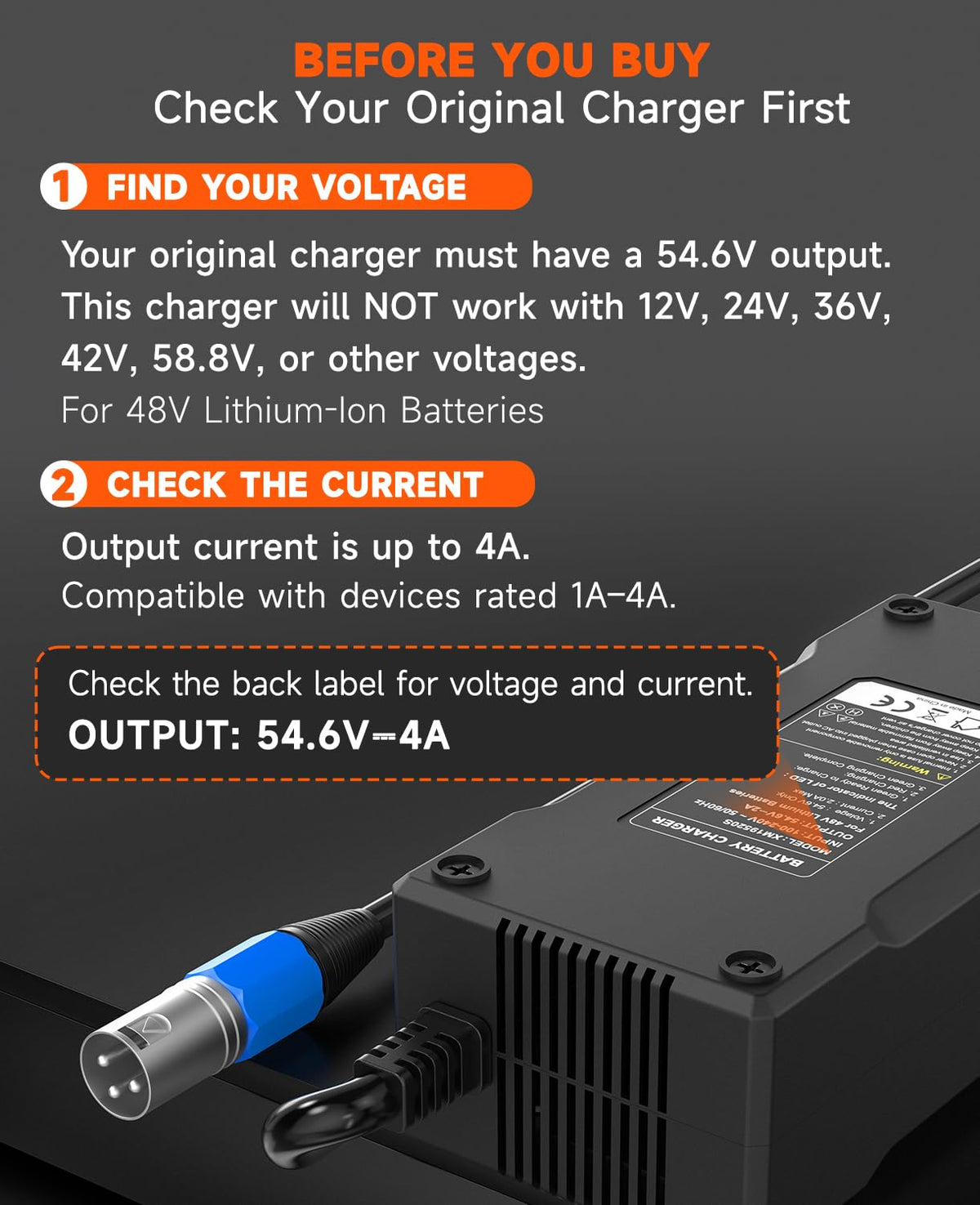 48V 4A Electric Bike Charger Z955