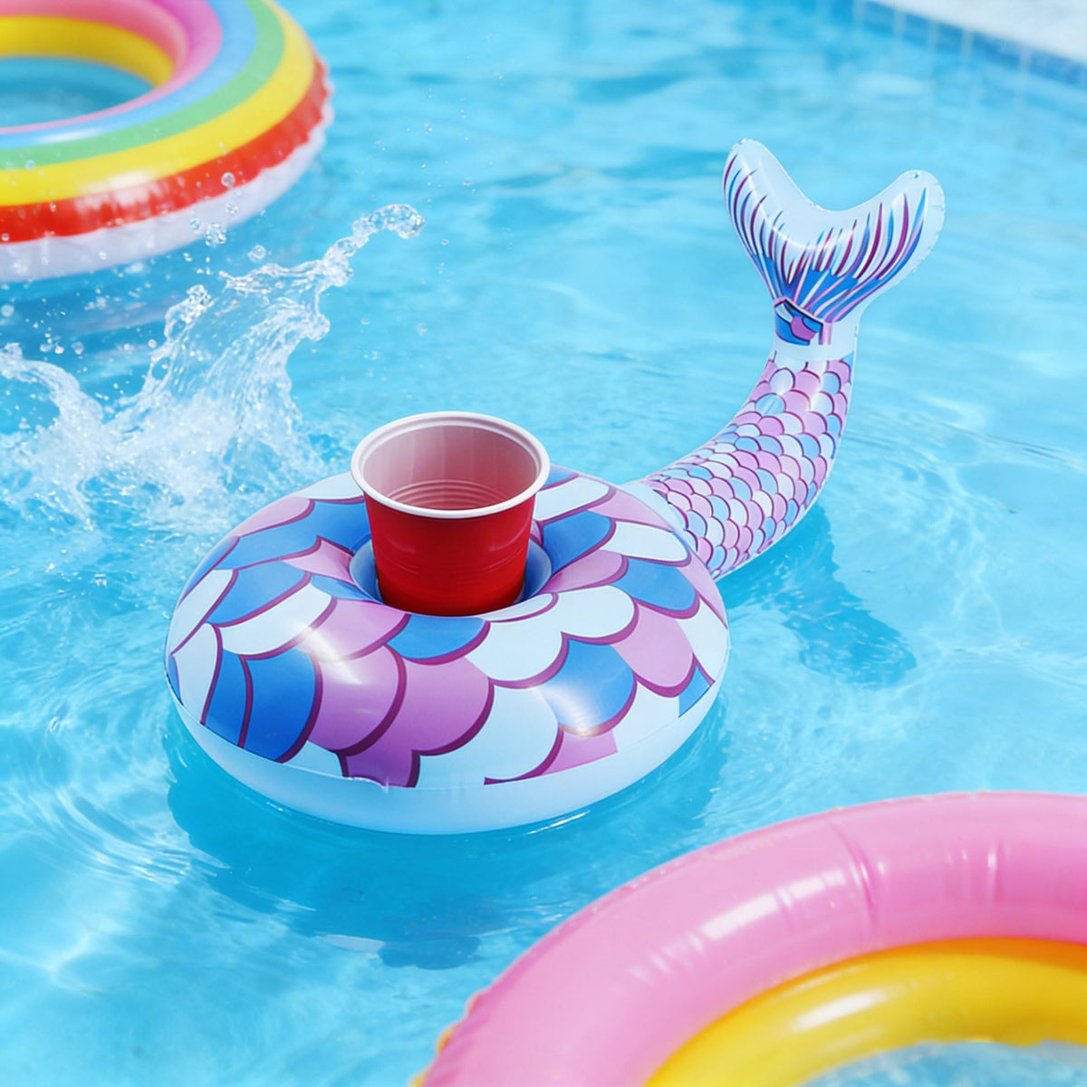 Inflatable Floating Drinking Holders, 12 Pack T1514