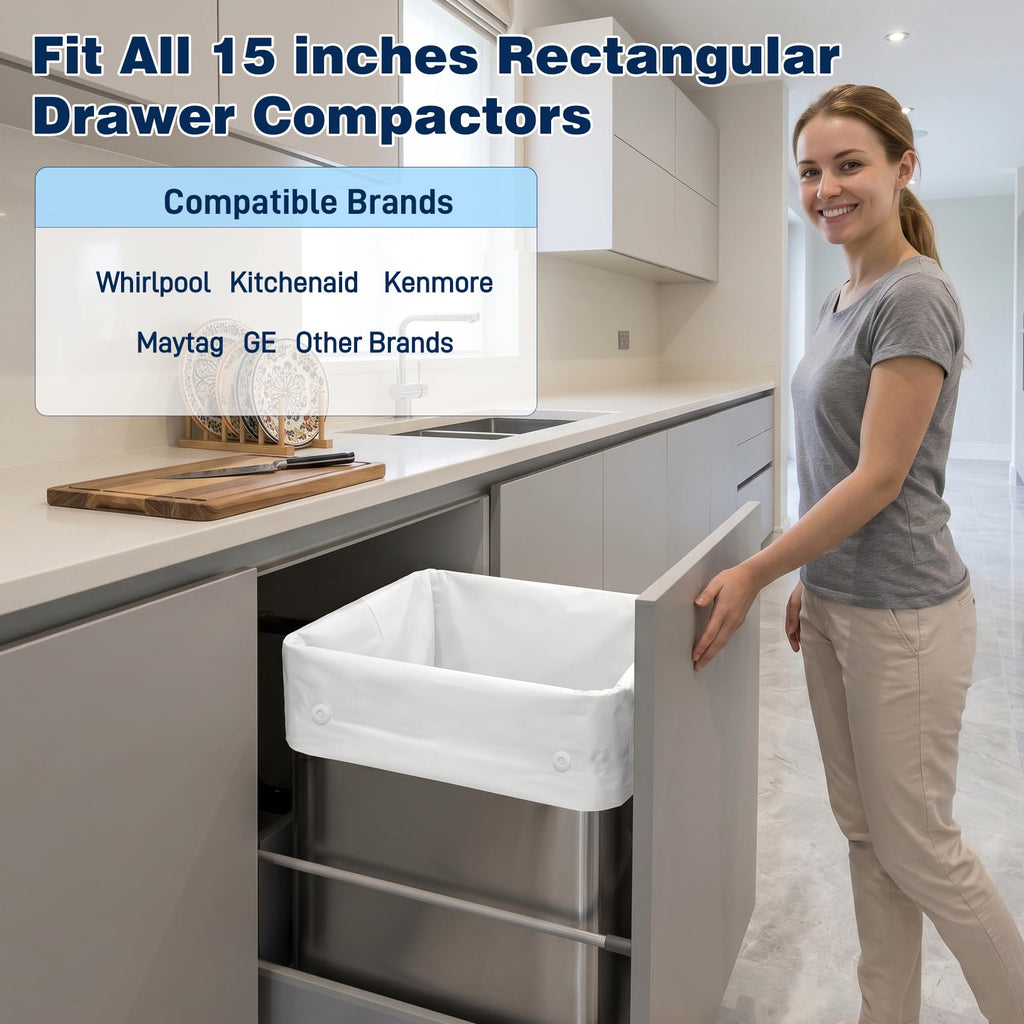 60-pack Trash Compactor Bags with Pre-punched Holes R580