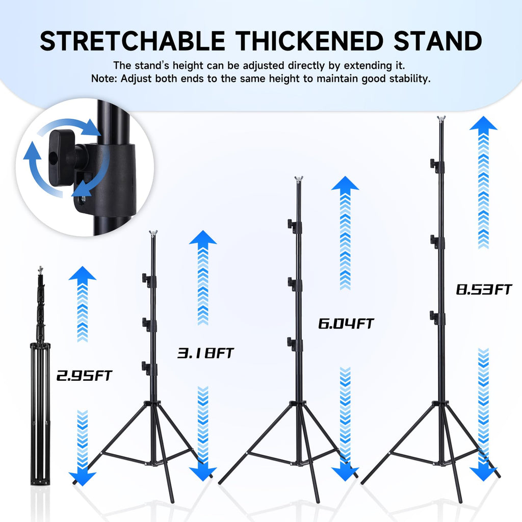 8x10ft Adjustable Backdrop Stand Kit with Carrying Case K229845