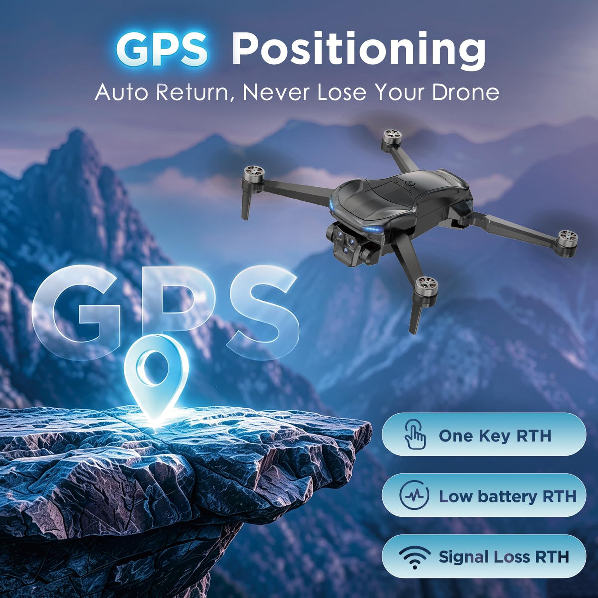 4K Camera GPS Foldable Drone with 4.5” HD Screen Controller S4848