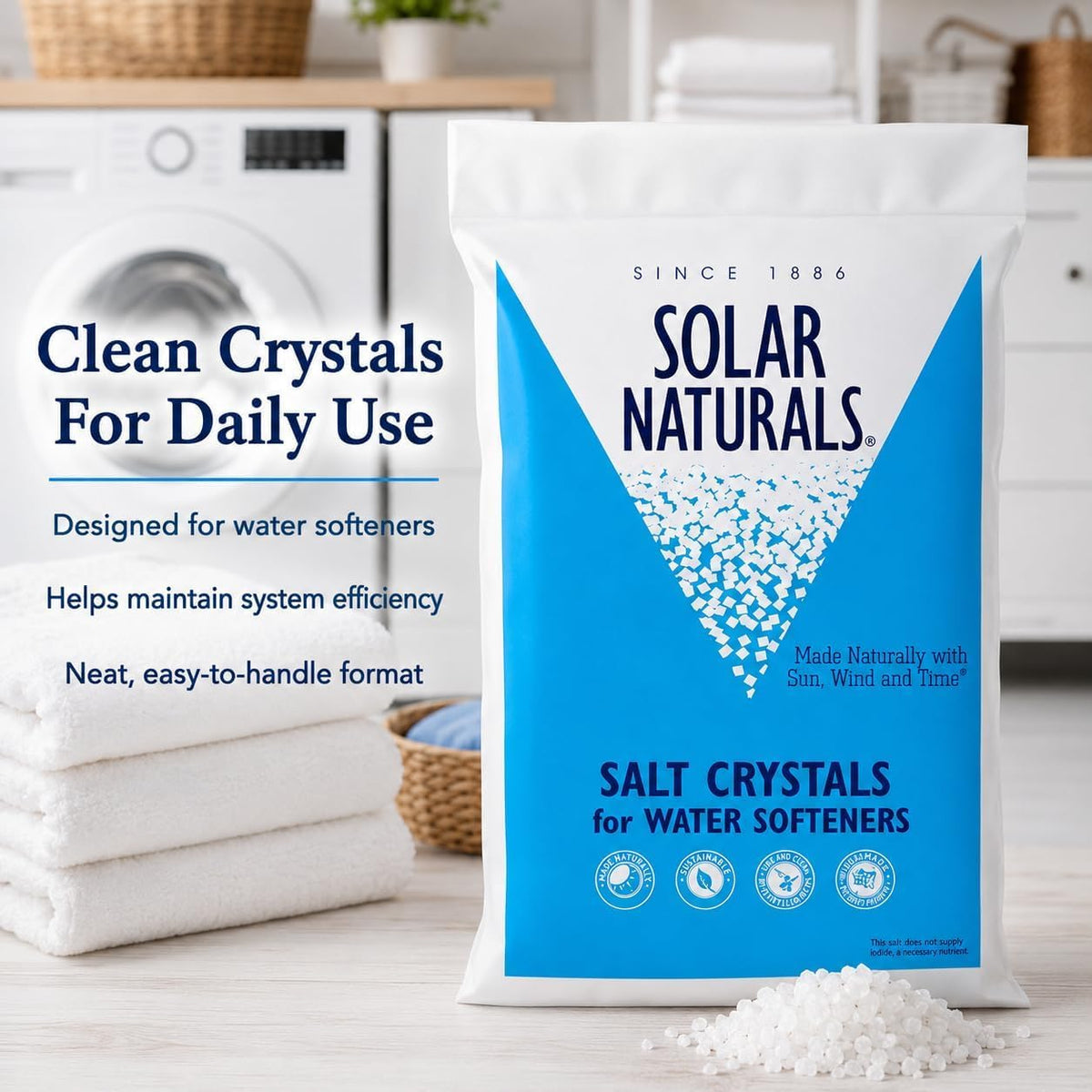 40 lb Natural Solar Salt Crystals T42008