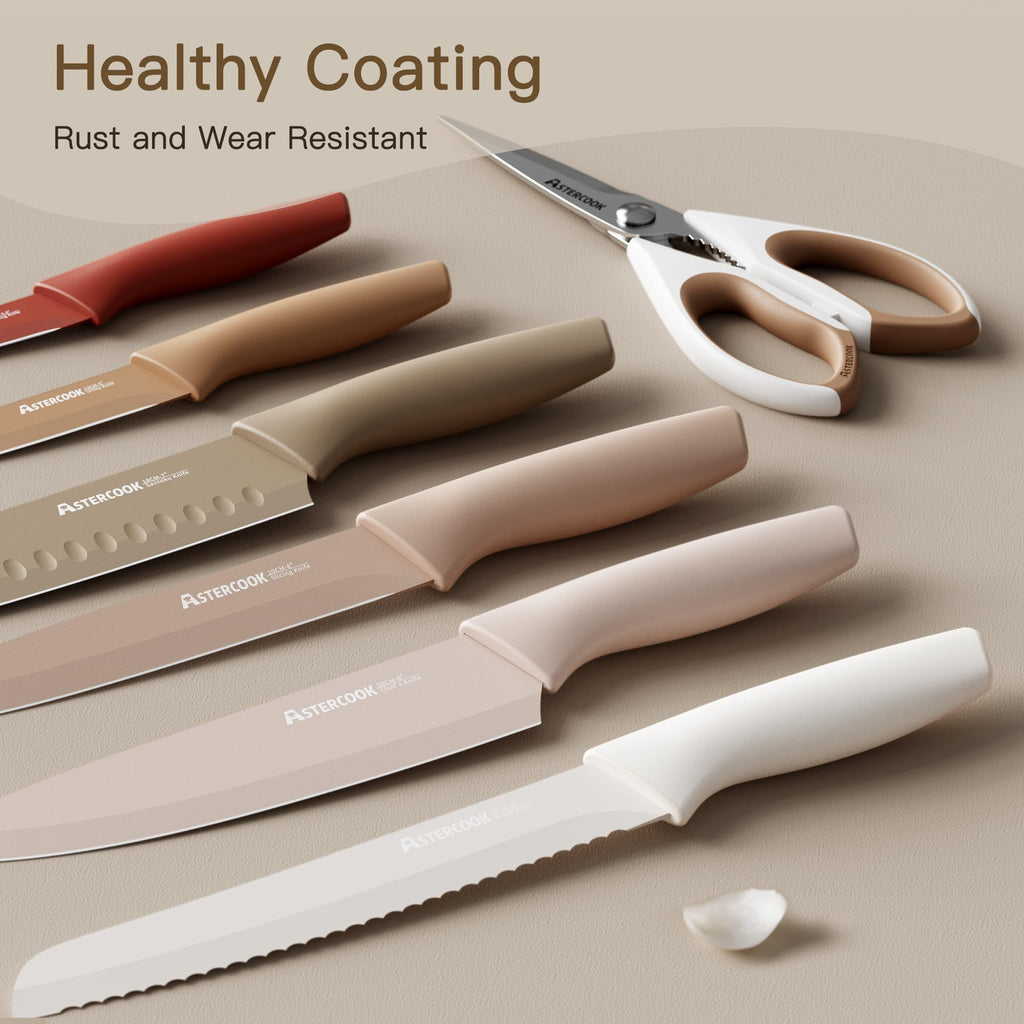 13 Piece Stainless Steel Kitchen Knife Set with Blade Guards C274896