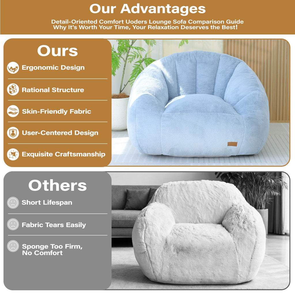 Light Blue Corduroy Bean Bag Chair W801