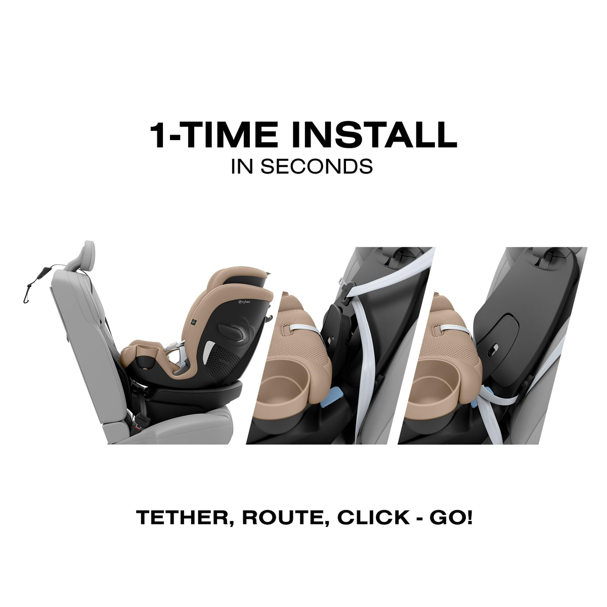 Rotating All-in-One Convertible Car Seat, Almond Beige D43120